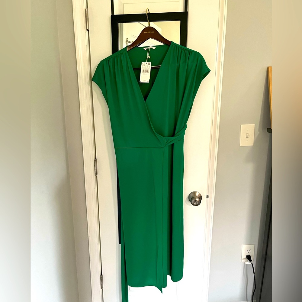 New Mango green wrap dress